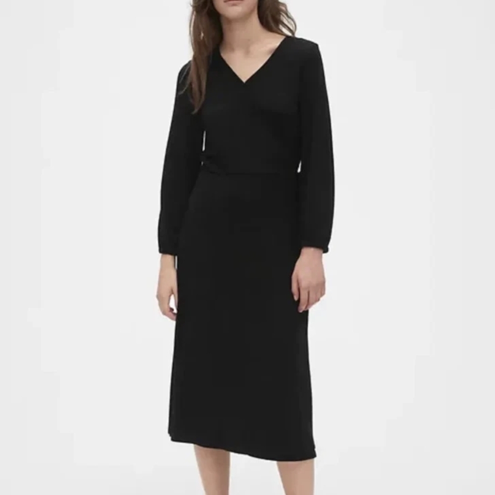 GAP Elegant Black Long Sleeve Dress